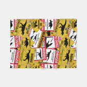 Dinosaurier Vorsichtszeichen Fleecedecke (Vorderseite (Horizontal))
