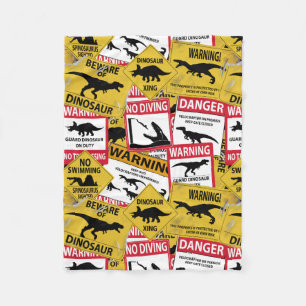 Dinosaurier Vorsichtszeichen Fleecedecke