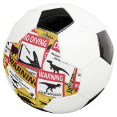 Dinosaurier Vorsichtszeichen Fußball (Dreiviertel)