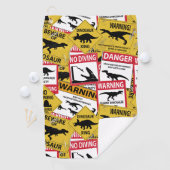 Dinosaurier Vorsichtszeichen Golfhandtuch (Insitu)