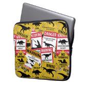 Dinosaurier Vorsichtszeichen Laptopschutzhülle (Vorderseite Links)