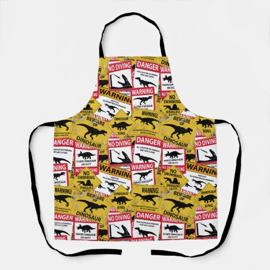 Dinosaurier Vorsichtszeichen Schürze (Vorderseite)