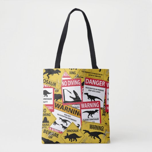 Dinosaurier Vorsichtszeichen Tasche (Vorderseite)