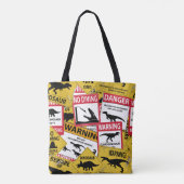 Dinosaurier Vorsichtszeichen Tasche (Rückseite)