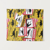 Dinosaurier Vorsichtszeichen Wandteppich (Vorderseite (Horizontal))