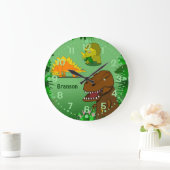 Dinosaurier Wall Clock für Kinder Personalisiert Große Wanduhr (Zuhause)