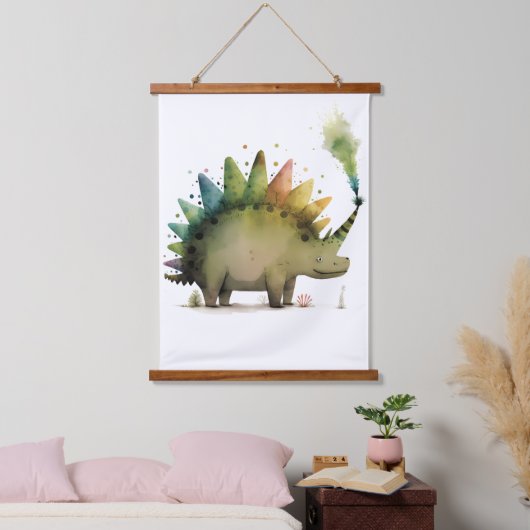 Dinosaurier Wandteppich Mit Holzrahmen (Schlafzimmer)