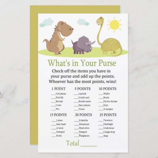 Dinosaurier Was ist in deinem Handyspiel Babydusch (Vorne/Hinten)