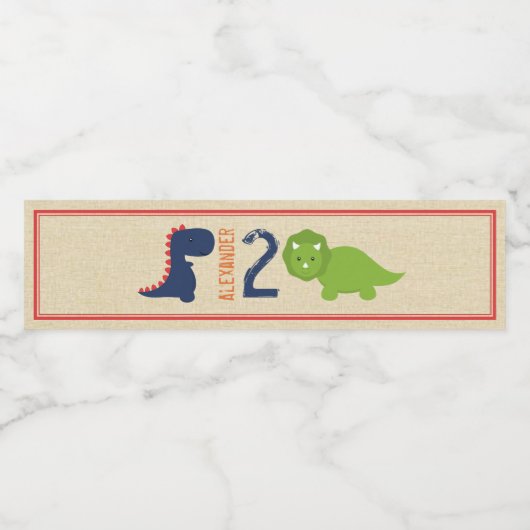 Dinosaurier Wasser Flaschen Etiketten (Einzelnes Label)