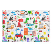 Dinosaurier Wasserfarbe Besetzt Stadt Personalisie Kissenbezug (Rückseite)