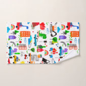 Dinosaurier Wasserfarbe Busy City Kids LKW Badhandtuch Set (Handtuch)