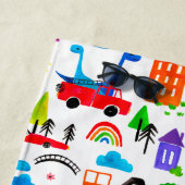 Dinosaurier Wasserfarbe Personalisiert Strandtuch (Beispiel)