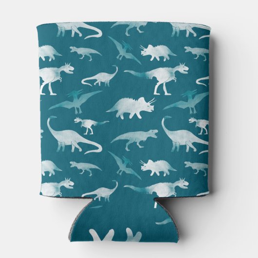 Dinosaurier Wasserfarbe: Textilmuster Dosenkühler (Rückseite)