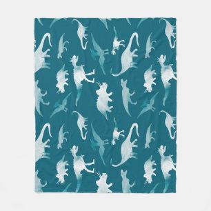 Dinosaurier Wasserfarbe: Textilmuster Fleecedecke