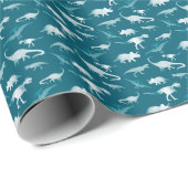 Dinosaurier Wasserfarbe: Textilmuster Geschenkpapier (Rolleneckpunkt)