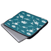 Dinosaurier Wasserfarbe: Textilmuster Laptopschutzhülle (Vorne Knopf)