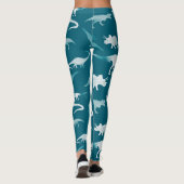 Dinosaurier Wasserfarbe: Textilmuster Leggings (Rückseite)