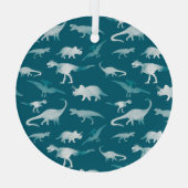 Dinosaurier Wasserfarbe: Textilmuster Ornament Aus Glas (Rückseite)