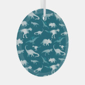 Dinosaurier Wasserfarbe: Textilmuster Ornament Aus Glas (Vorderseite Rechts)
