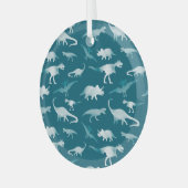 Dinosaurier Wasserfarbe: Textilmuster Ornament Aus Glas (Vorderseite links)