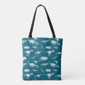 Dinosaurier Wasserfarbe: Textilmuster Tasche (Rückseite)