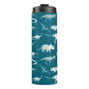 Dinosaurier Wasserfarbe: Textilmuster Thermosbecher