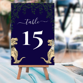 Dinosaurier Wedding Foliage Navy Blue & White Tischnummer