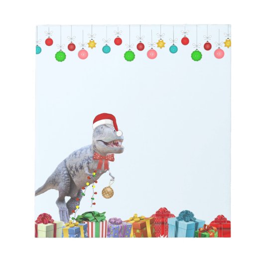 Dinosaurier Weihnachten 5 x 6 Notizblock (Vorderseite)
