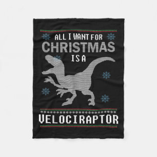 Dinosaurier Weihnachten Alles, was ich Wollte, ist Fleecedecke