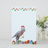 Dinosaurier Weihnachten Briefpapier (Stehend Vorderseite)