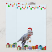 Dinosaurier Weihnachten Briefpapier (Vorne/Hinten)