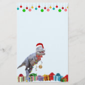 Dinosaurier Weihnachten Briefpapier (Vorderseite)