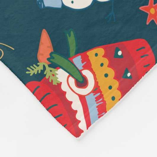 Dinosaurier Weihnachten: Frohes Neues Jahr Fleecedecke (Ecke)