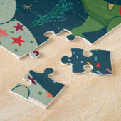 Dinosaurier Weihnachten: Frohes Neues Jahr Puzzle (Seite)