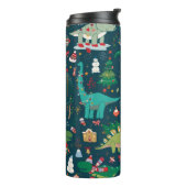 Dinosaurier Weihnachten: Frohes Neues Jahr Thermosbecher (Nach links gedreht)