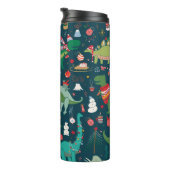 Dinosaurier Weihnachten: Frohes Neues Jahr Thermosbecher (Nach rechts gedreht)