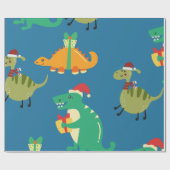 Dinosaurier Weihnachten Geschenkpapier (Flach)