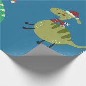 Dinosaurier Weihnachten Geschenkpapier (Ecke)