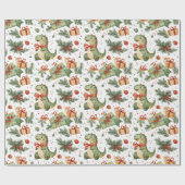 Dinosaurier Weihnachten Geschenkpapier (Flach)