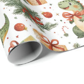 Dinosaurier Weihnachten Geschenkpapier (Rolleneckpunkt)