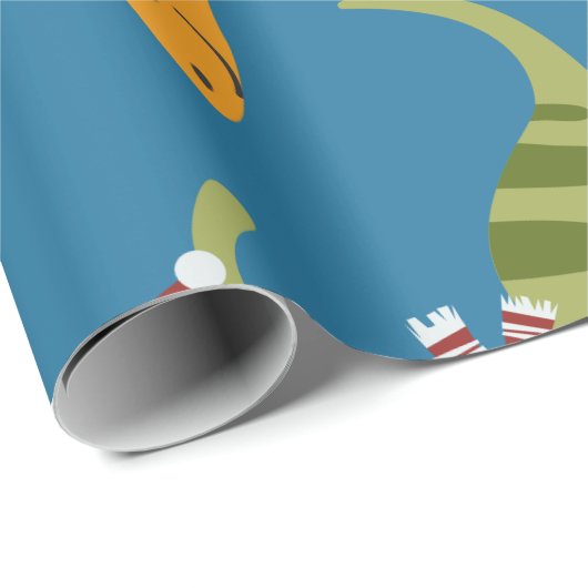 Dinosaurier Weihnachten Geschenkpapier (Rolleneckpunkt)