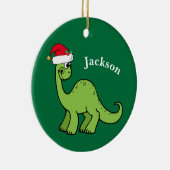 Dinosaurier Weihnachten Niedlichen Custom Kids Gre Keramik Ornament (Rechts)