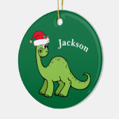 Dinosaurier Weihnachten Niedlichen Custom Kids Gre Keramik Ornament (Links)