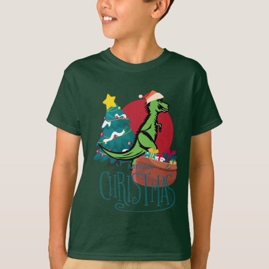 Dinosaurier Weihnachten T-Shirt (Vorderseite)