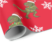 Dinosaurier Weihnachten Weihnachten Weihnachten Di Geschenkpapier (Rolleneckpunkt)