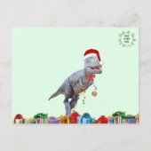 Dinosaurier Weihnachts Postcard Postkarte (Rückseite)
