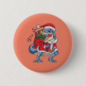 Dinosaurier Weihnachts Weihnachtsmann T rex Boys M Button (Vorderseite)