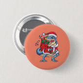 Dinosaurier Weihnachts Weihnachtsmann T rex Boys M Button (Vorne & Hinten)