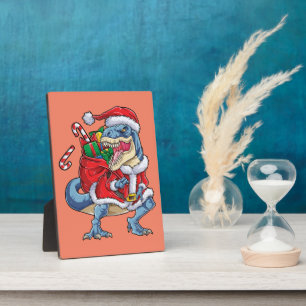 Dinosaurier Weihnachts Weihnachtsmann T rex Boys M Fotoplatte