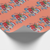 Dinosaurier Weihnachts Weihnachtsmann T rex Boys M Geschenkpapier (Ecke)